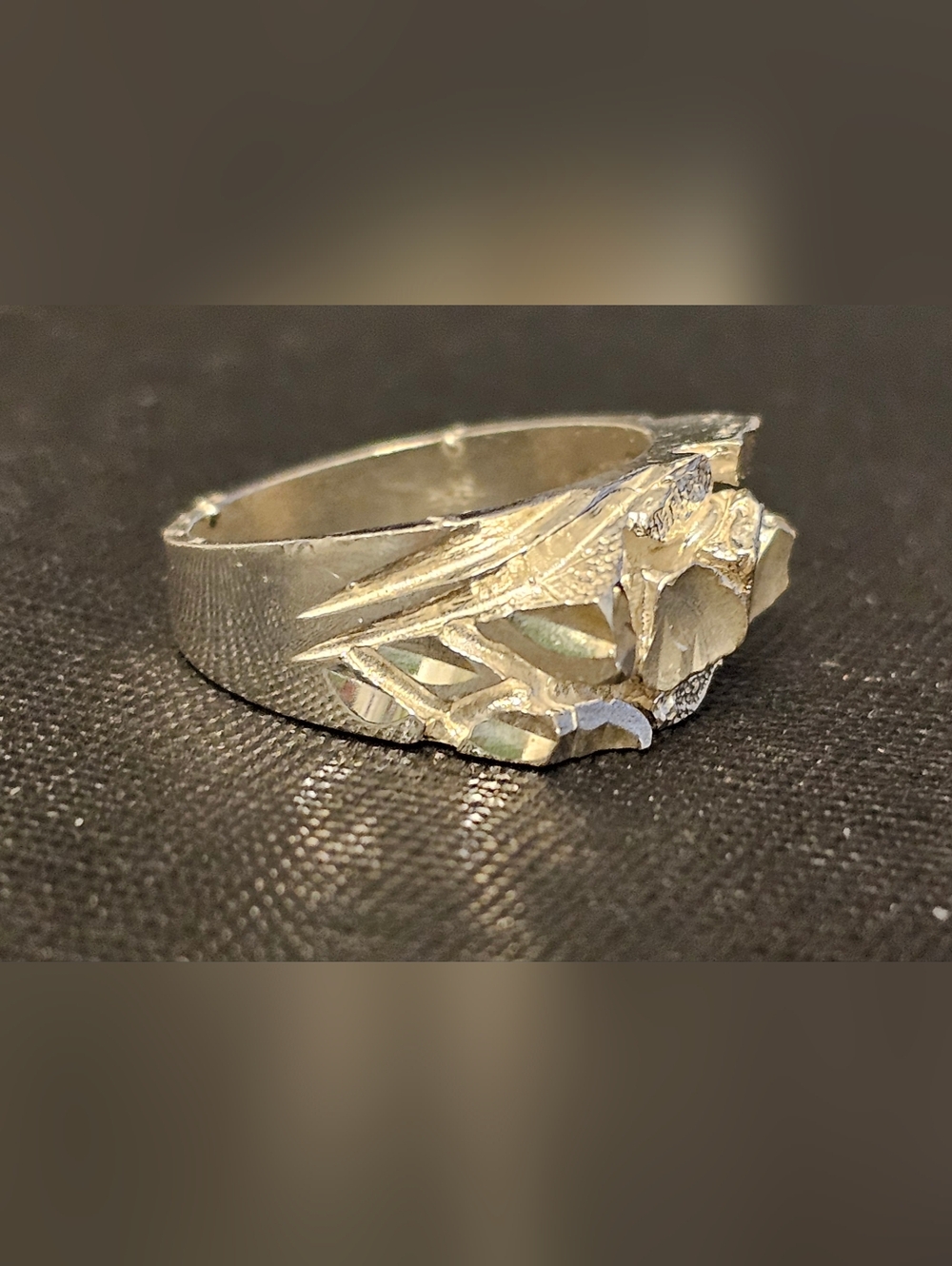 925 Sterling Silver Textured Ring SZ 6.25